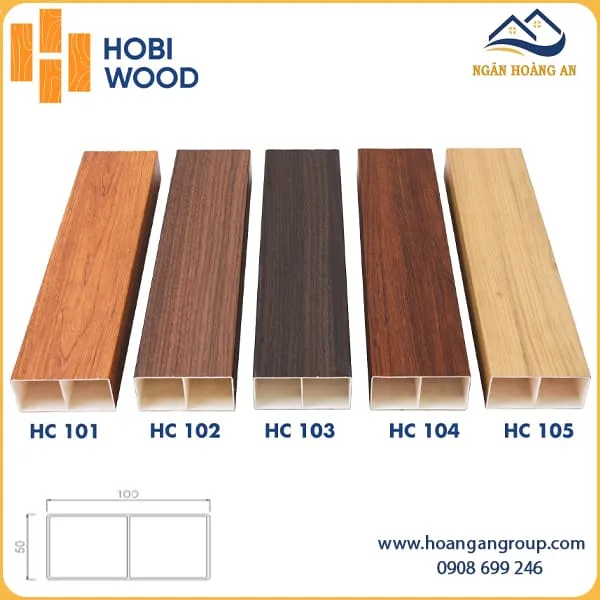 Thanh Lam Trang Trí Nhựa Giả Gỗ Hobi Wood 100x50 HC102